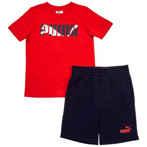 Boys (4-7) Puma(R) 2pc. Cotton Jersey Tee & Fleece Knit Shorts Set
