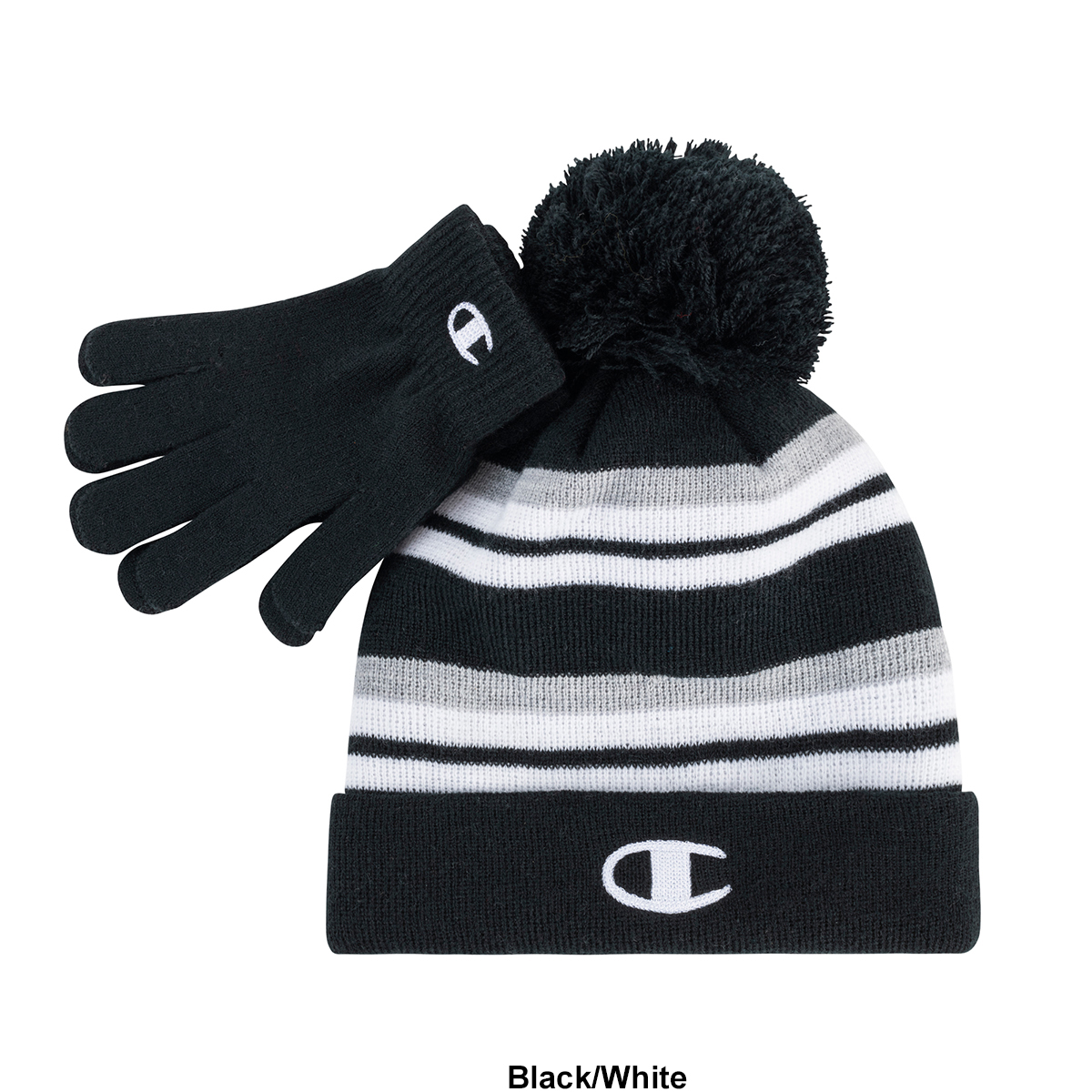 Boys Champion Expo Pom Hat And Gloves Set