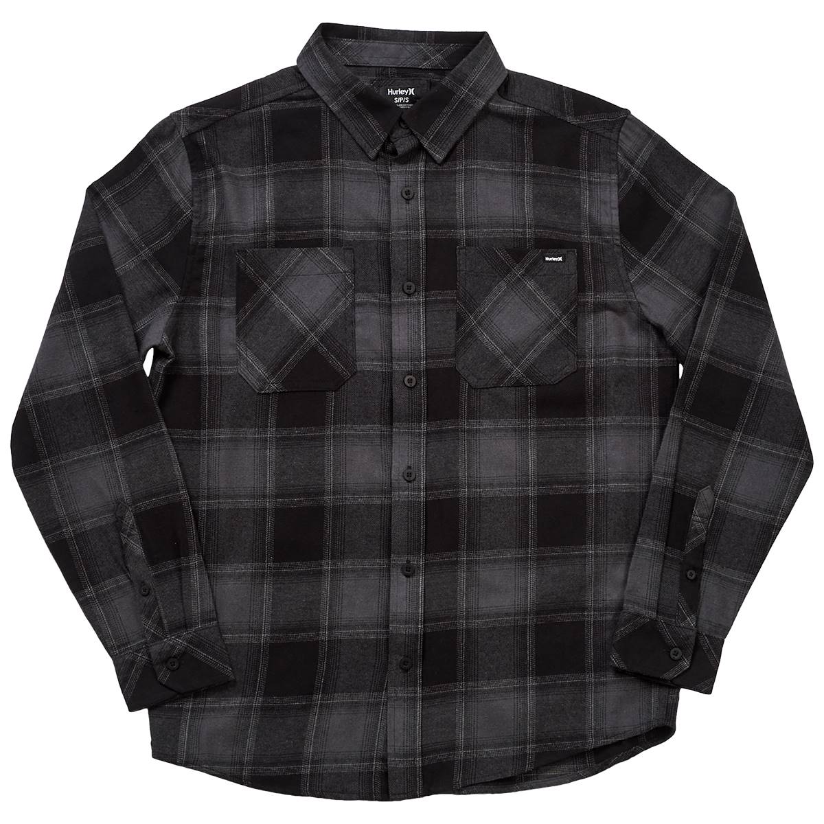 Young Mens Hurley Flannel Shirt - Black