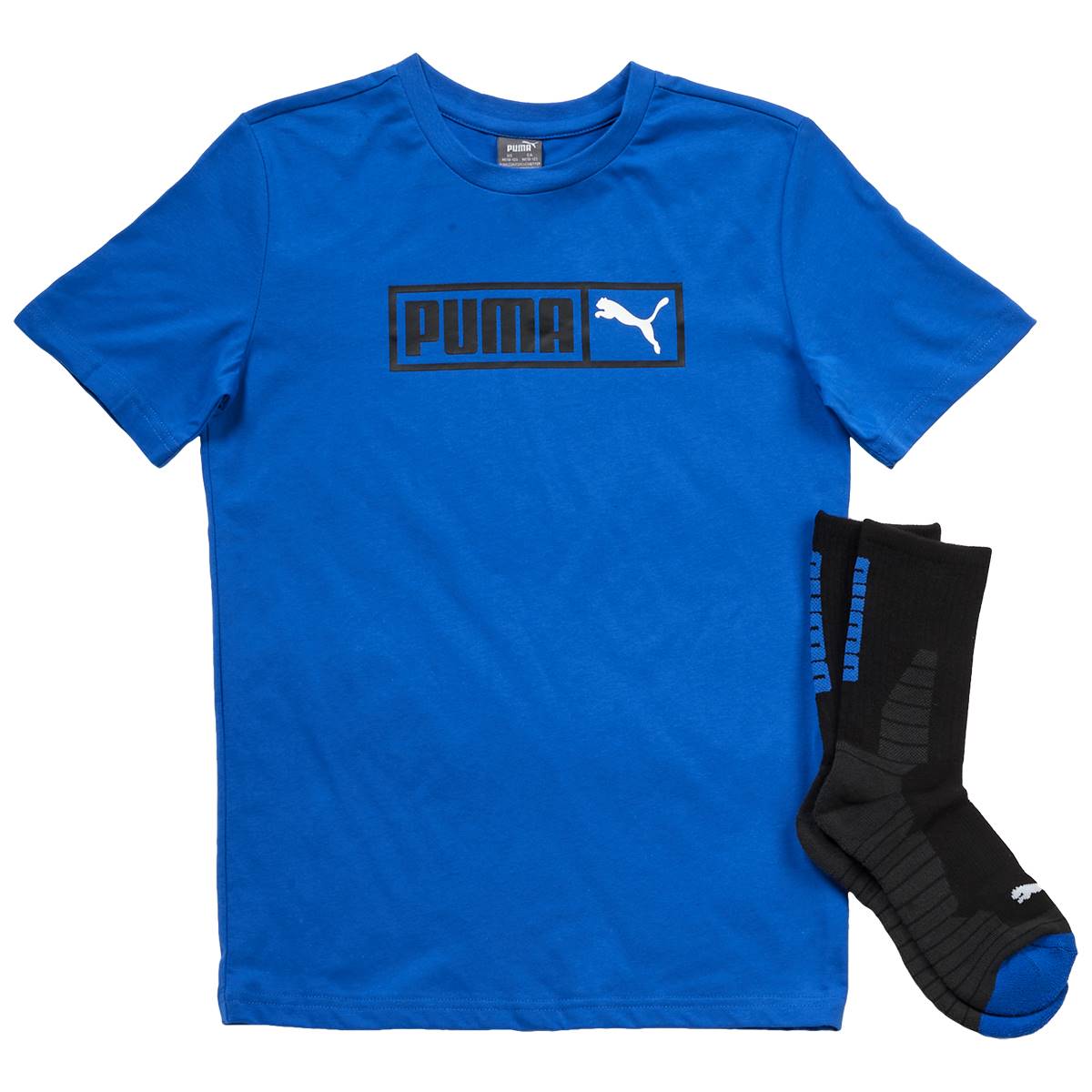 Boys (8-20) Puma 2pc. Jersey Graphic Tee & Crew Socks Set - Blue
