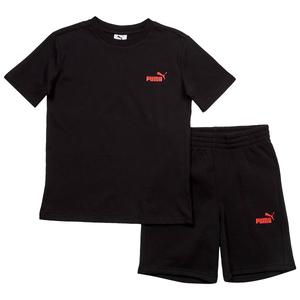Boys (8-20) Puma(R) Tee & Knit Short Set - Black