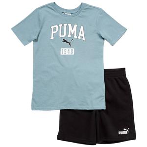 Boys (8-20) Puma(R) Tee & Knit Short Set - Seafoam