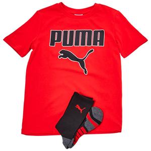 Boys (8-20) Puma(R) Tee & Crew Socks Set - For All Time Red