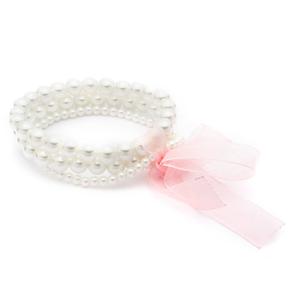 You're Invited 3pc. Silver-Tone White Pearl Stretch Bracelet Set