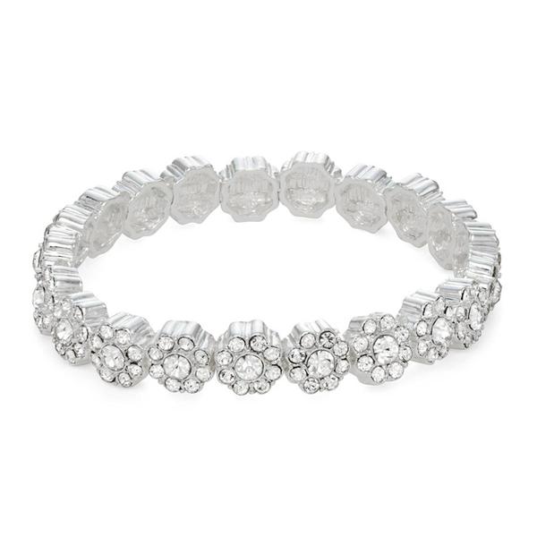 You're Invited Crystal Diameter Flower Motif Stretch Bracelet