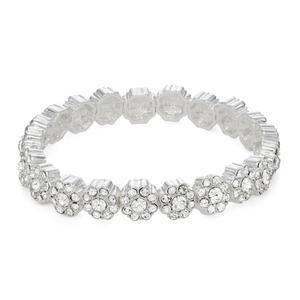 You're Invited Crystal Diameter Flower Motif Stretch Bracelet