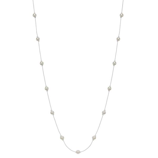 You're Invited White Faux Pearl Illusion Strandage Necklace