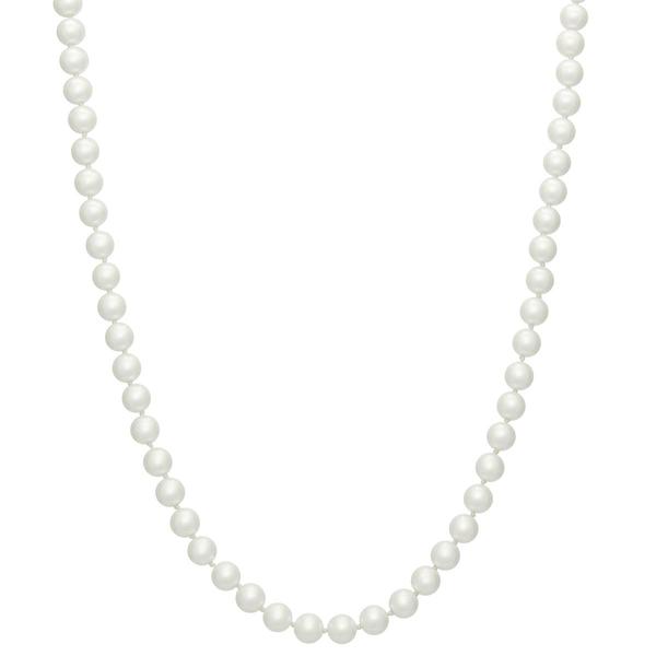 You're Invited Silver-Tone White Faux Pearl Necklace