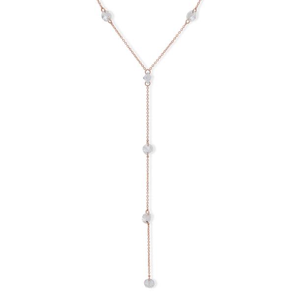 You're Invited Rose Gold Crystal Y-Necklace