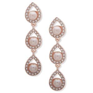 You're Invited Rose Gold-Tone Linear Dangle Earrings