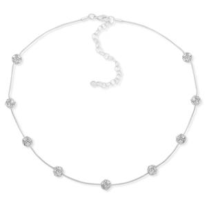 You're Invited Hematite Crystal Pave Ball Beaded Necklace