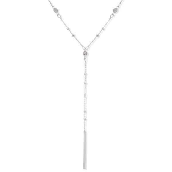 You're Invited Silver-Tone Bar Pendant Y-Necklace