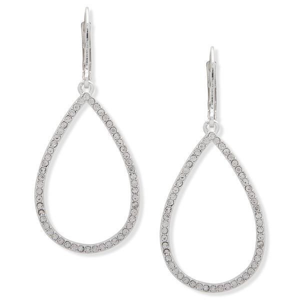 You're Invited Silver-Tone Pave Crystal Teardrop Drop Earrings