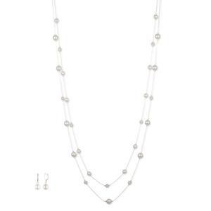 You're Invited Silver Necklace & Earrings Set