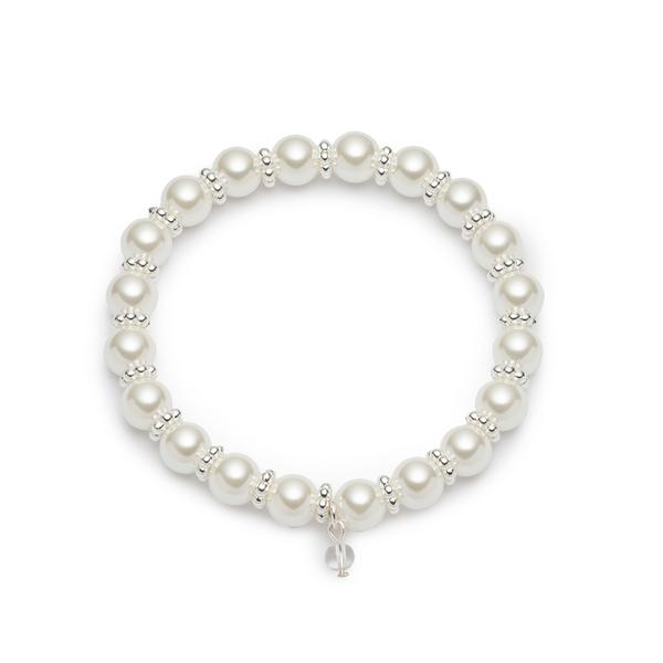 You're Invited Silver-Tone Pearl Stretch Bracelet