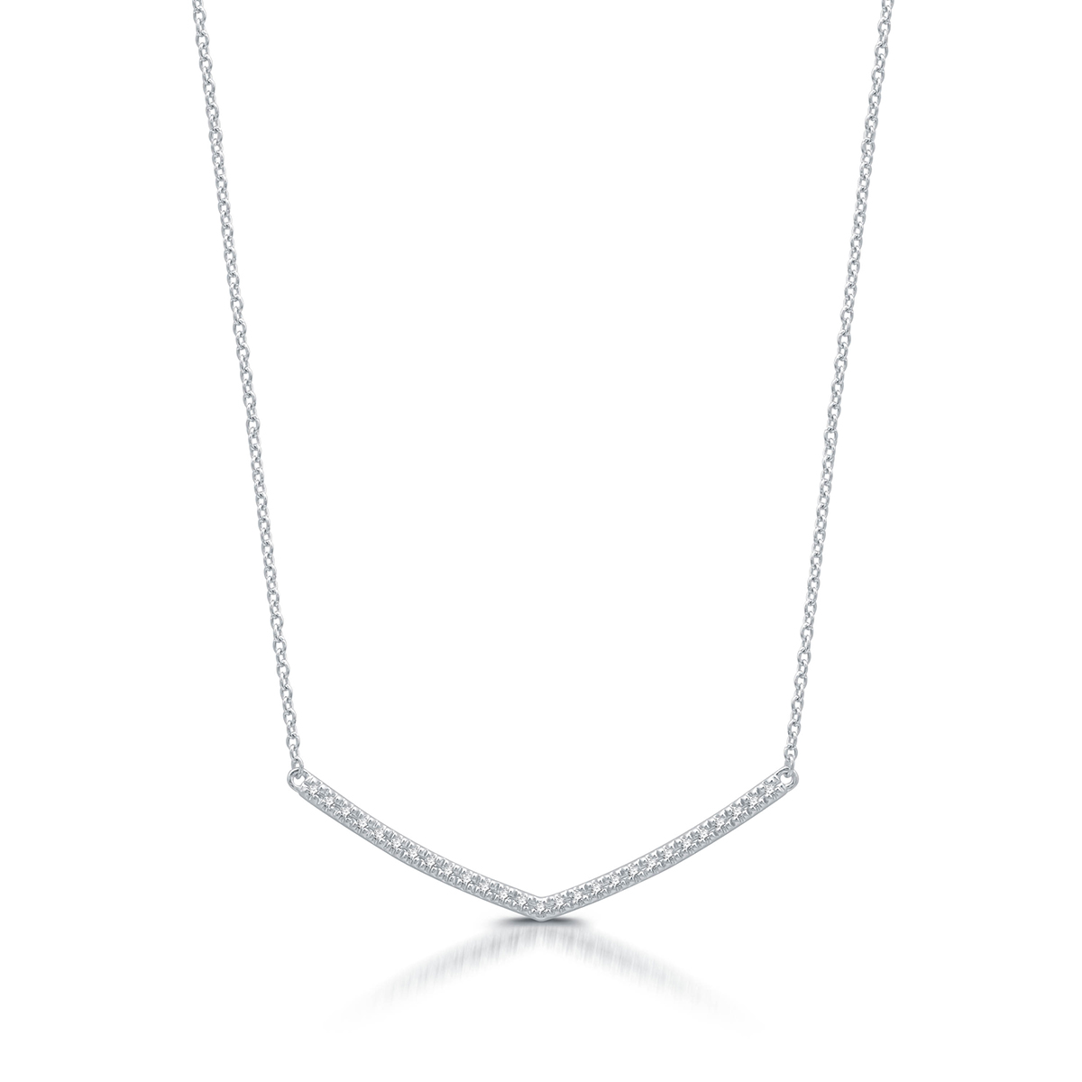 Nova Star(R) Sterling Silver 1/10ctw. Lab Grown Diamond Necklace