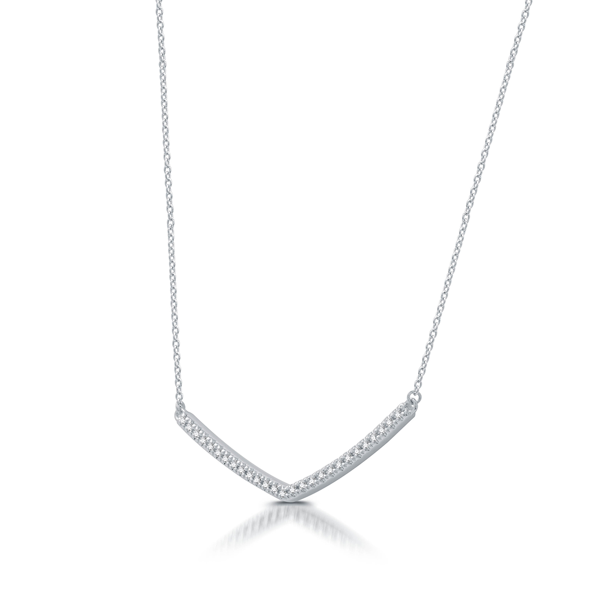 Nova Star(R) Sterling Silver 1/10ctw. Lab Grown Diamond Necklace