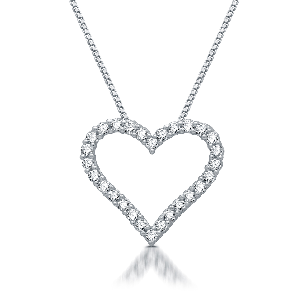 Nova Star(R)Sterling Silver 1/4ctw. Lab Grown Diamond Heart Pendant