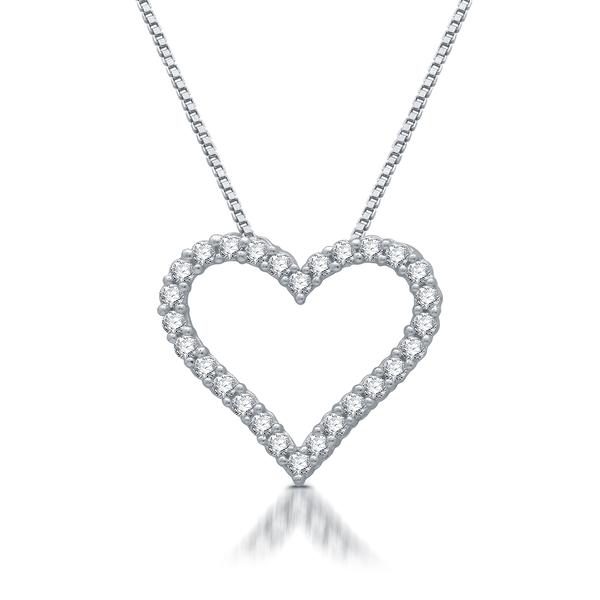 Nova Star(R) Sterling & 1/4ctw. Lab Grown Diamond Heart Pendant