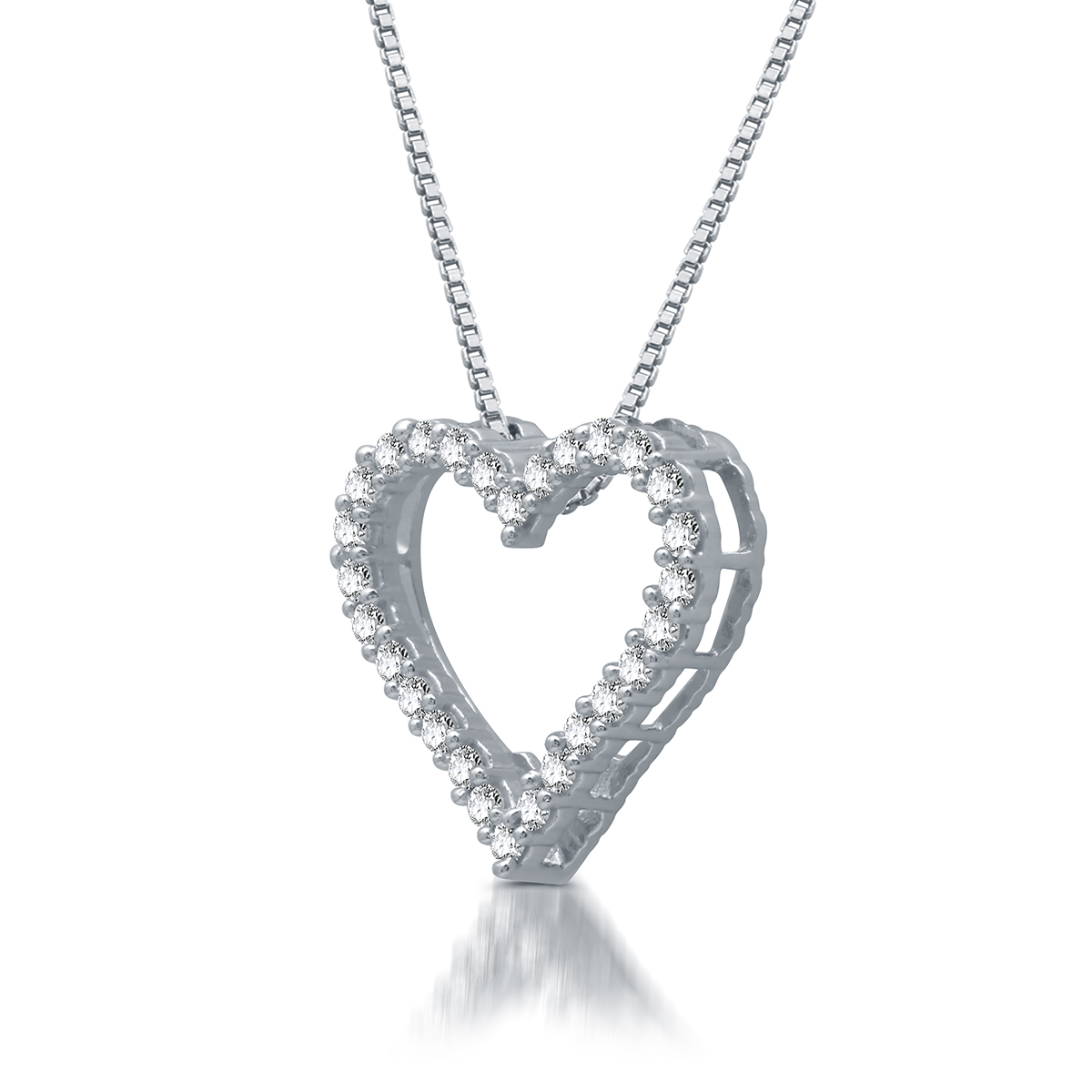 Nova Star(R)Sterling Silver 1/4ctw. Lab Grown Diamond Heart Pendant