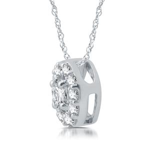 Nova Star(R) Sterling Silver 1/4ctw. Lab Grown Diamond Halo Pendant alternate view