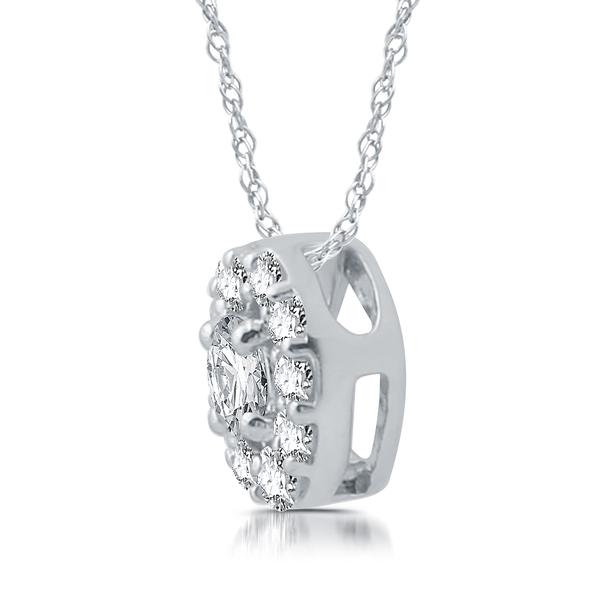 Nova Star(R) Sterling Silver 1/4ctw. Lab Grown Diamond Halo Pendant alternate view
