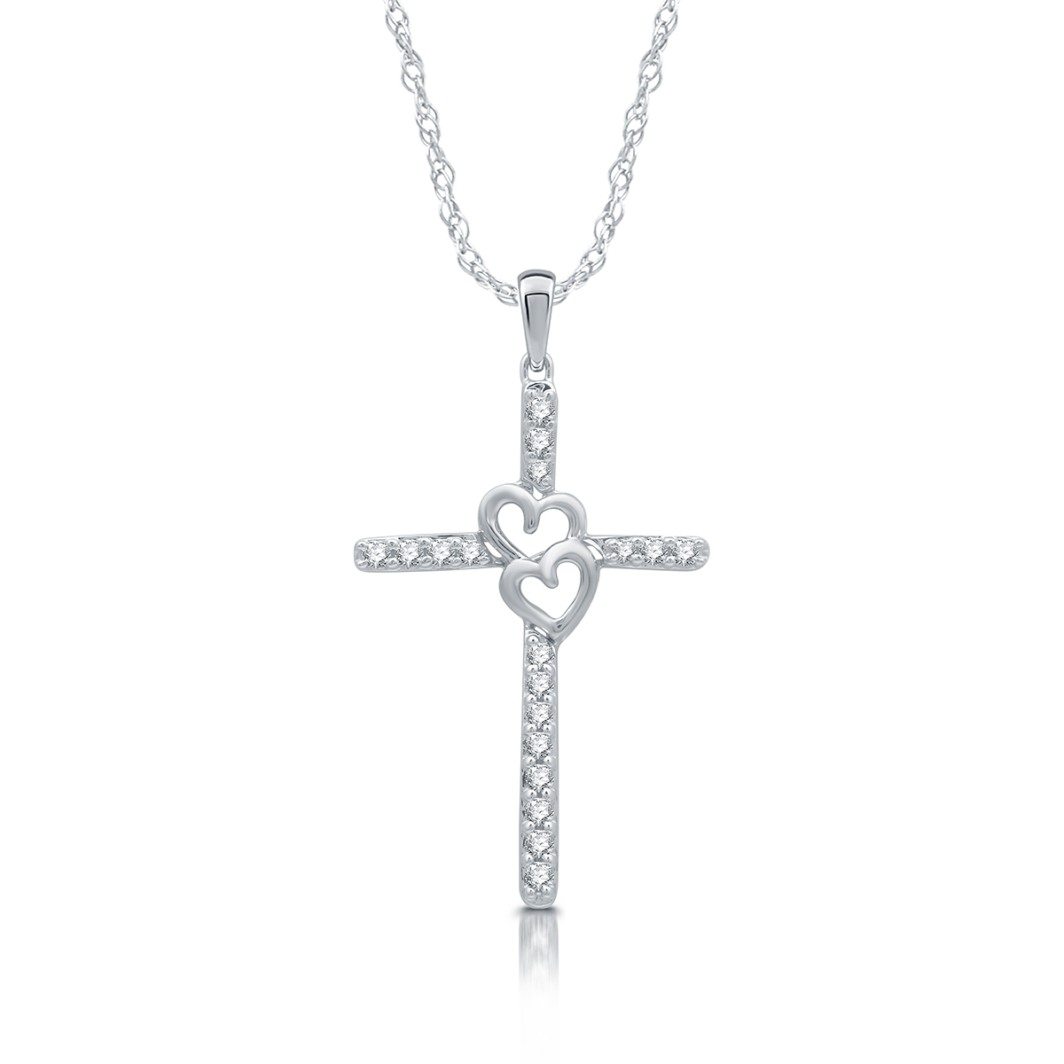 Nova Star(R)1/4ctw. Lab Grown Diamond Sterling Silver Cross Pendant