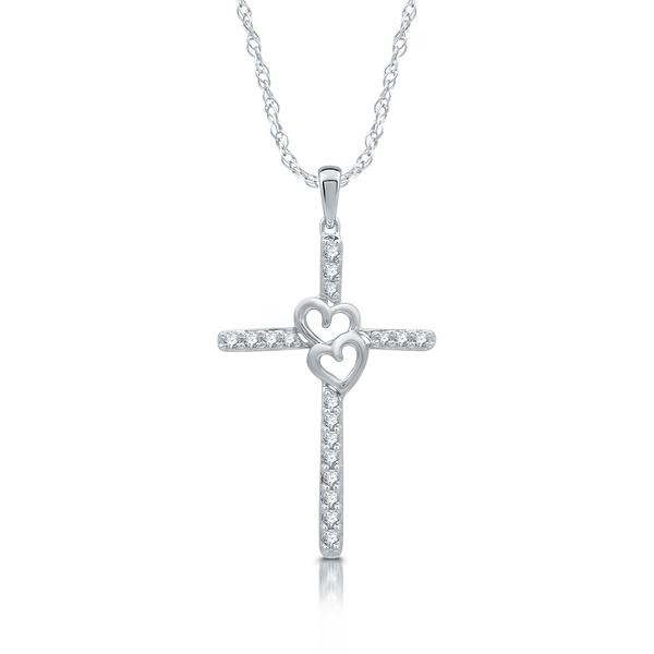 Nova Star(R) 1/4ctw. Lab Grown Diamond Heart Cross Pendant
