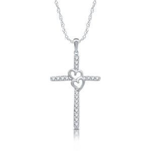 Nova Star(R) 1/4ctw. Lab Grown Diamond Heart Cross Pendant