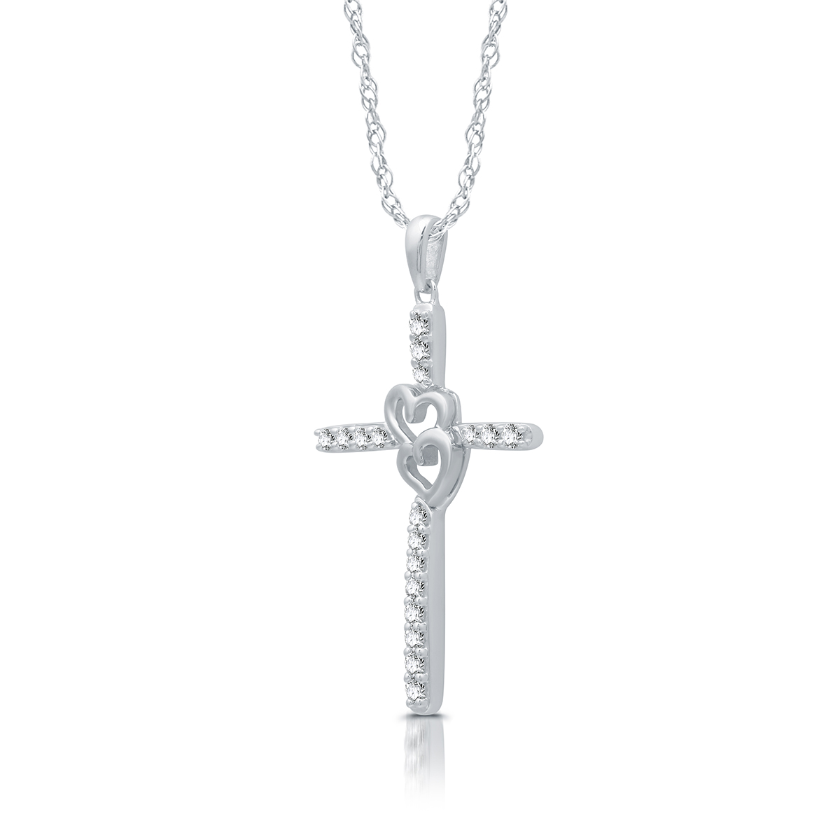 Nova Star(R)1/4ctw. Lab Grown Diamond Sterling Silver Cross Pendant