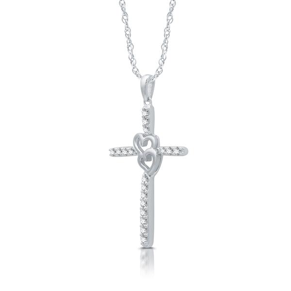 Nova Star(R) 1/4ctw. Lab Grown Diamond Heart Cross Pendant alternate view