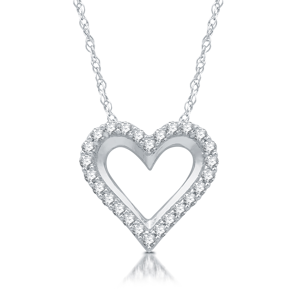 Nova Star(R) Lab Grown Diamond Sterling 1/4ctw. Heart Pendant