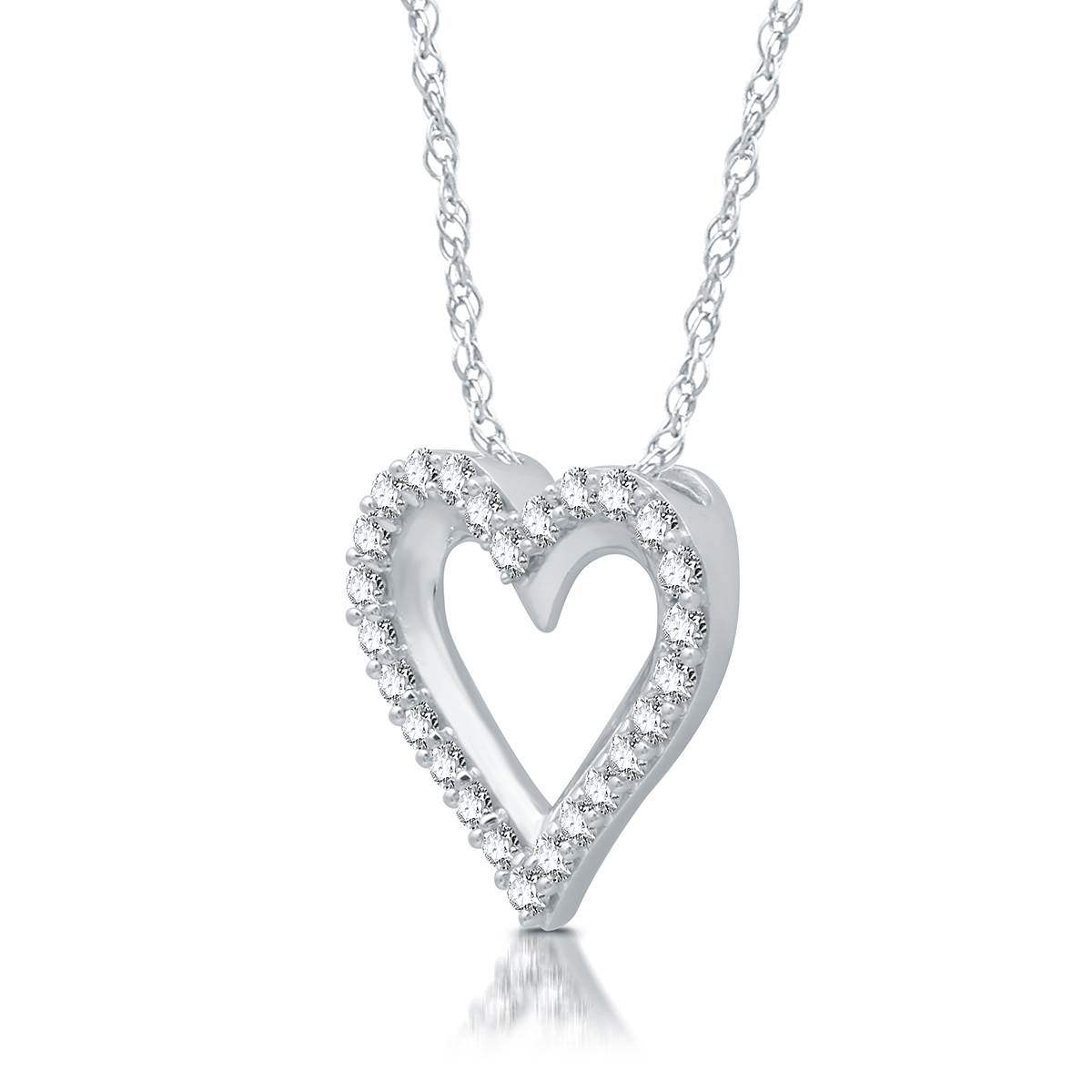 Nova Star(R) Lab Grown Diamond Sterling 1/4ctw. Heart Pendant