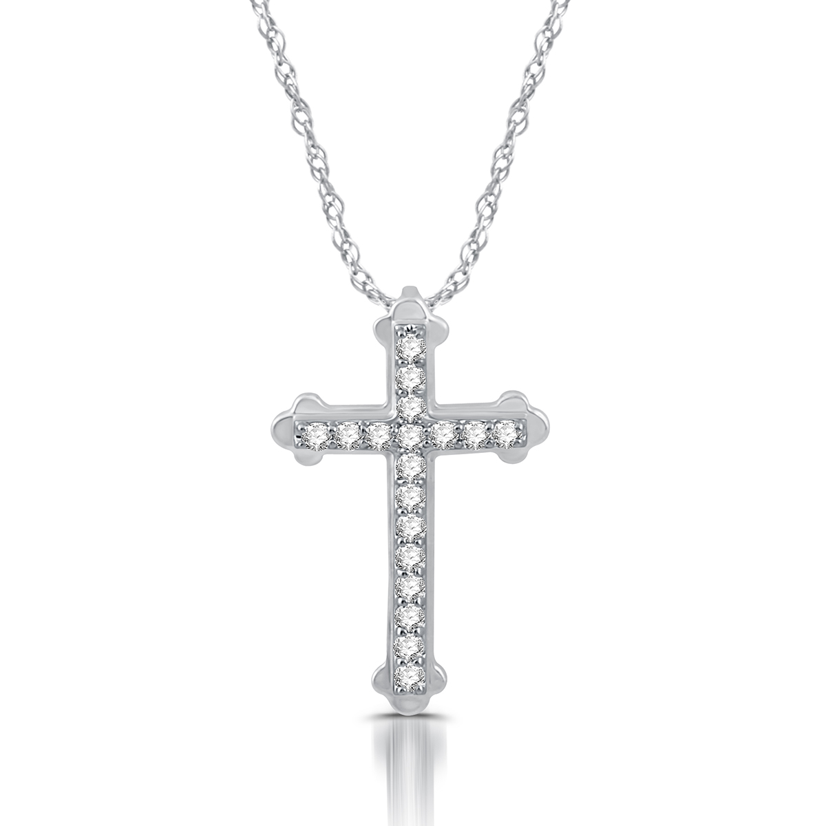 Nova Star(R) Sterling 1/4ctw. Lab Grown Diamond Cross Pendant