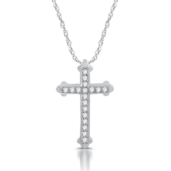 Nova Star(R) Sterling & 1/4ctw. Lab Grown Diamond Cross Pendant