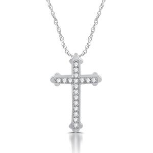 Nova Star(R) Sterling & 1/4ctw. Lab Grown Diamond Cross Pendant