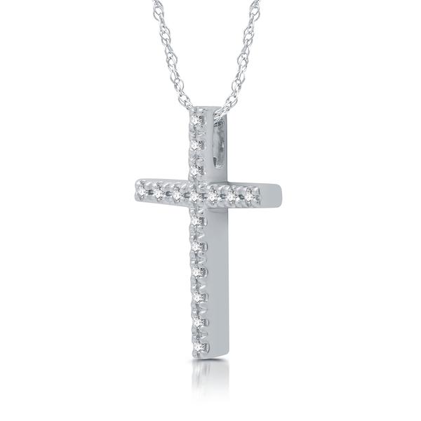 Nova Star(R) Sterling & 1/10ctw. Lab Grown Diamond Cross Pendant alternate view