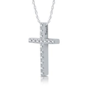 Nova Star(R) Sterling & 1/10ctw. Lab Grown Diamond Cross Pendant alternate view
