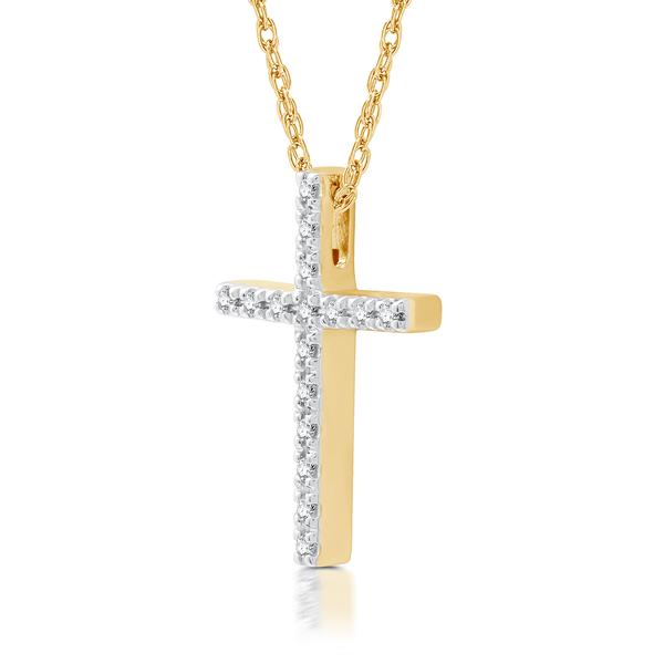 Nova Star(R) 1/10ctw. Lab Grown Diamond Two-Tone Cross Pendant alternate view