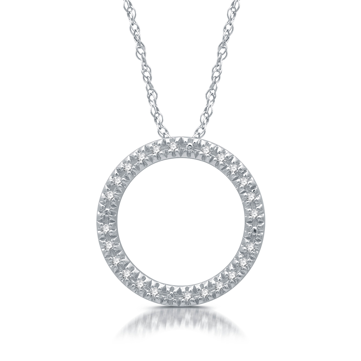 Nova Star(R) Lab Grown Diamond 1/10ctw. Sterling Circle Pendant