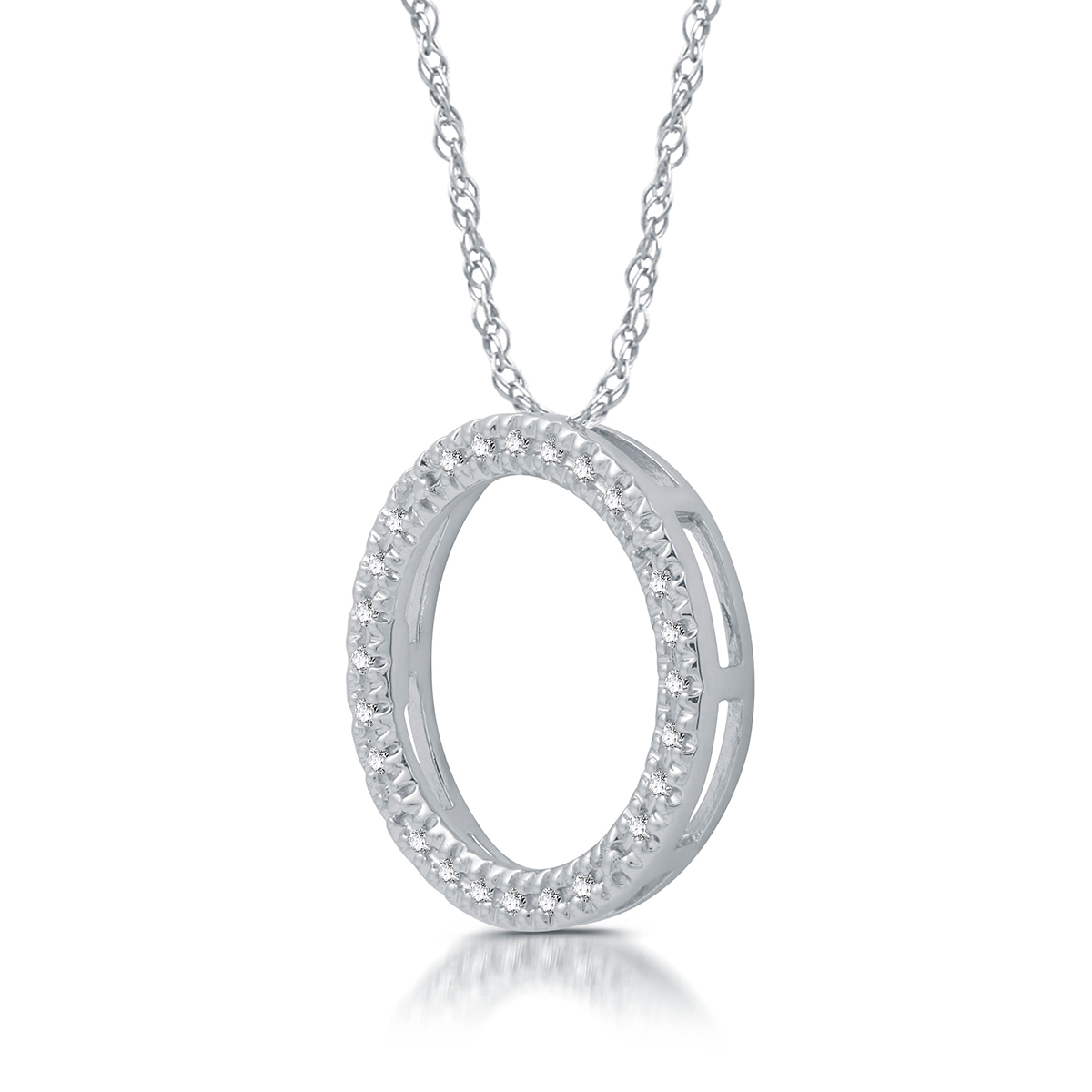 Nova Star(R) Lab Grown Diamond 1/10ctw. Sterling Circle Pendant