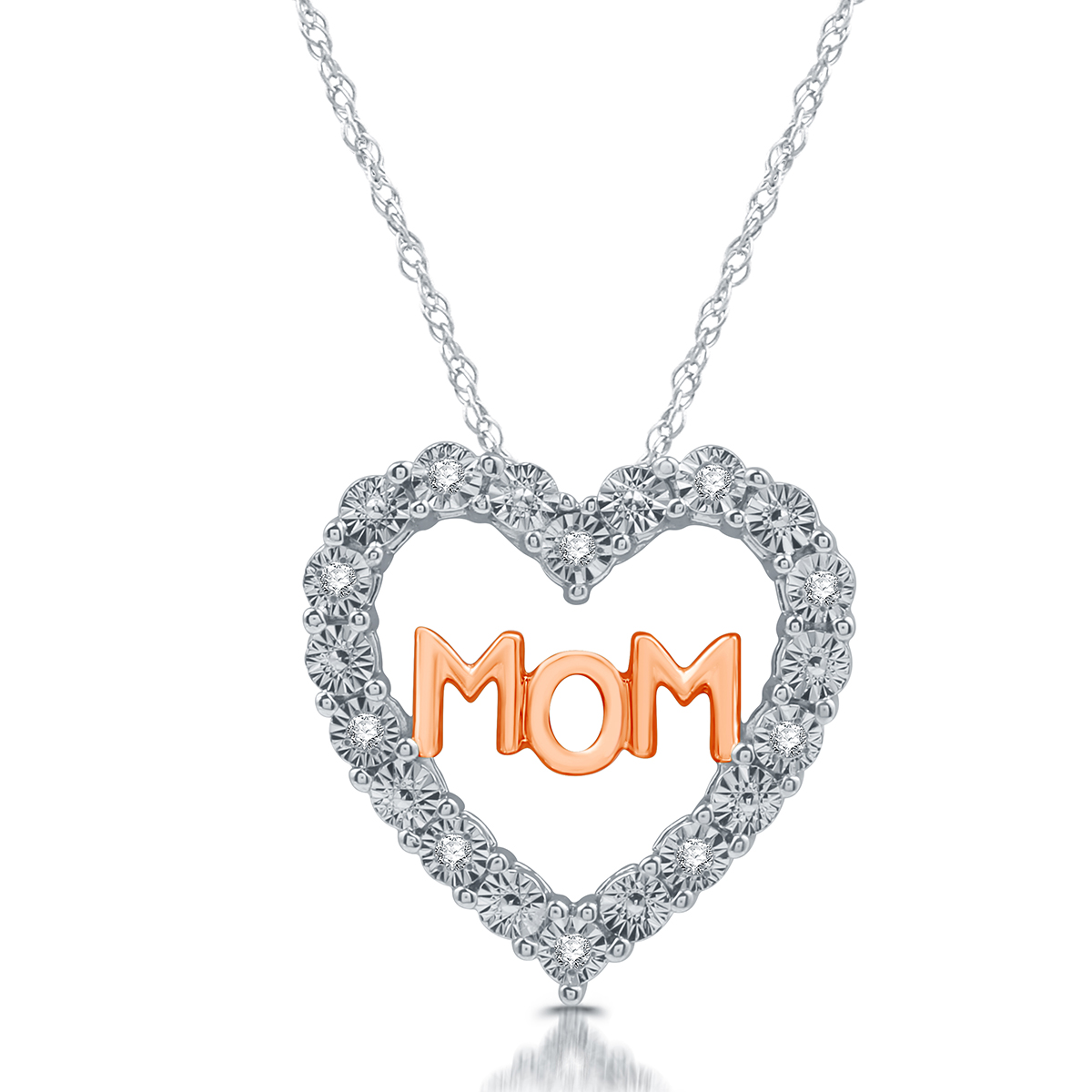 Nova Star(R)  Rose Gold Lab Grown Diamond Mom Heart Pendant