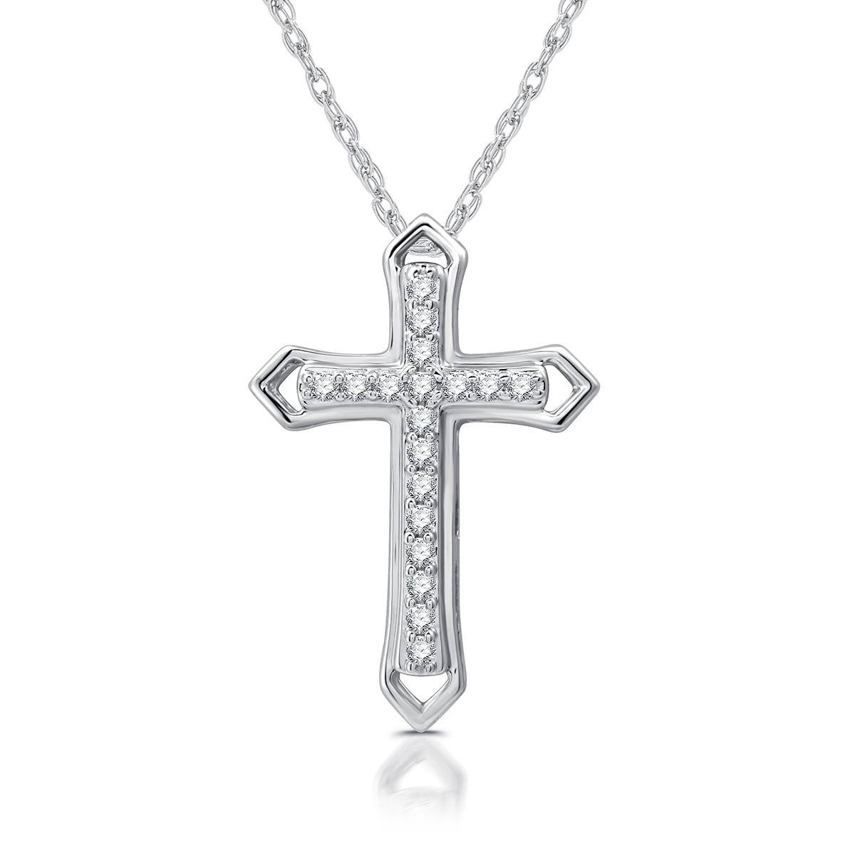 Nova Star(R) 1/10ctw. Lab Grown Diamond Double Cross Pendant