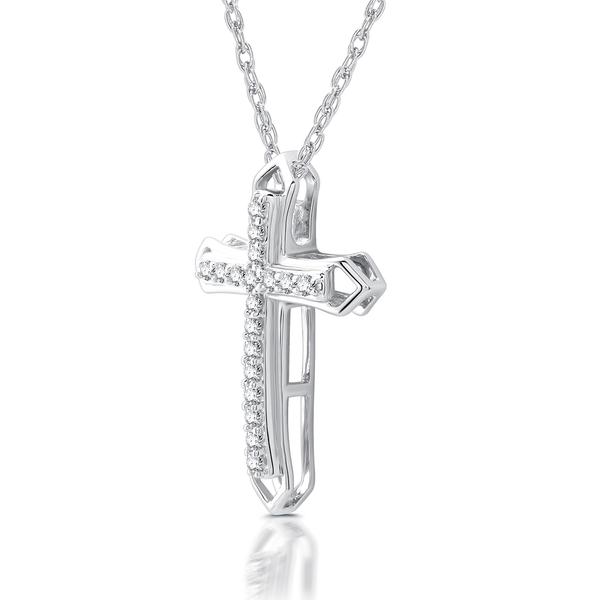 Nova Star(R) 1/10ctw. Lab Grown Diamond Double Cross Pendant alternate view