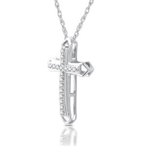 Nova Star(R) 1/10ctw. Lab Grown Diamond Double Cross Pendant alternate view