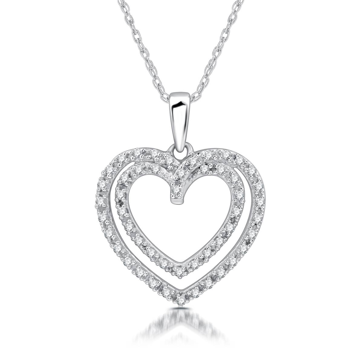 Nova Star(R) Lab Grown Diamond Double Intertwined Hearts Pendant