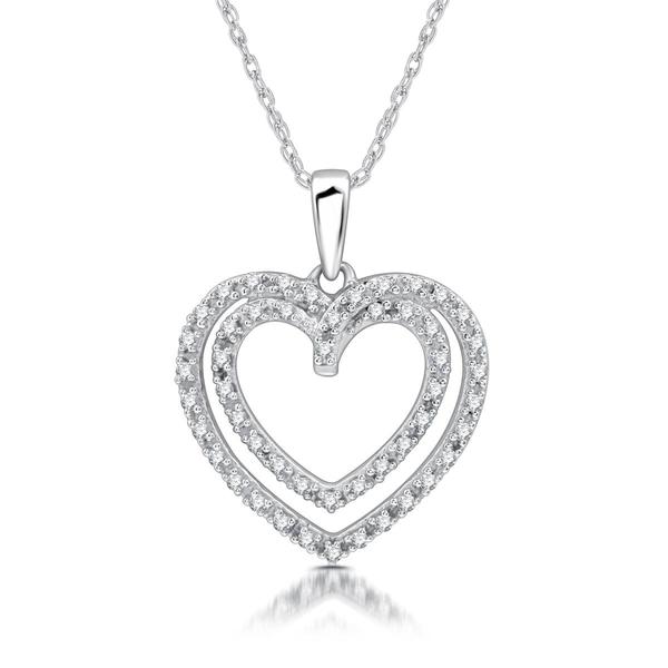 Nova Star(R) Lab Grown Diamond Double Intertwined Hearts Pendant