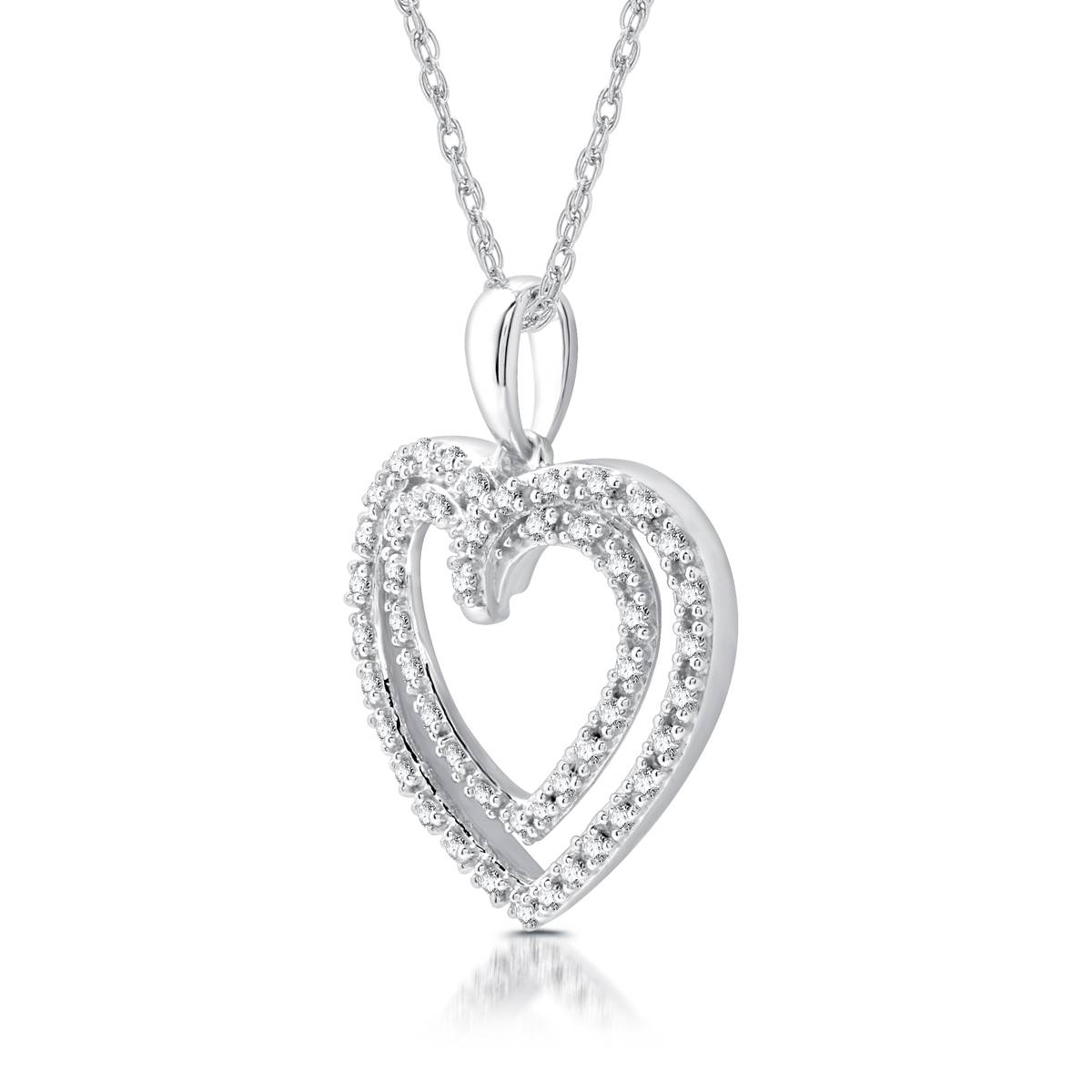 Nova Star(R) Lab Grown Diamond Double Intertwined Hearts Pendant