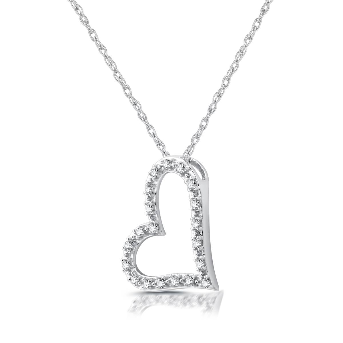 Nova Star(R) 1/10ctw. Lab Grown Diamond Angled Heart Pendant