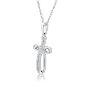 Nova Star(R) 1/10ctw. Lab Grown Diamond Ribbon Cross Pendant alternate view